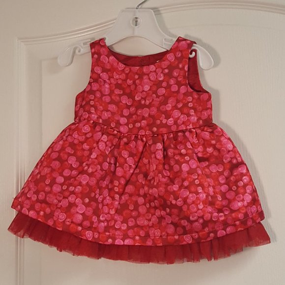 Cat & Jack Pink Red Dress and Faux Fur Vest - Picture 2 of 6